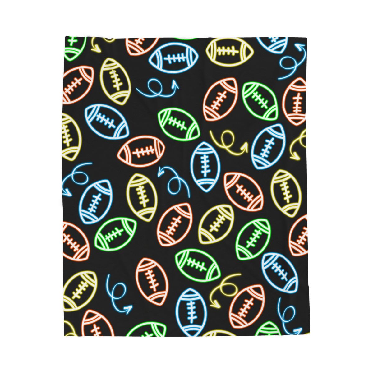 Neon Football Velveteen Blanket