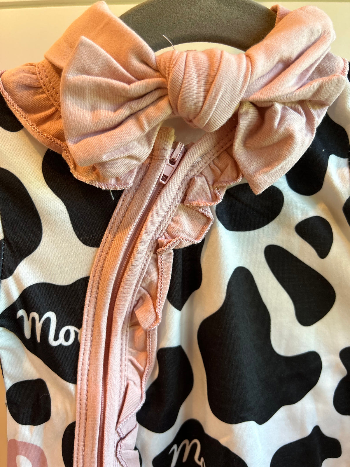 Pretty In Moo Ruffle Zip Sleeper