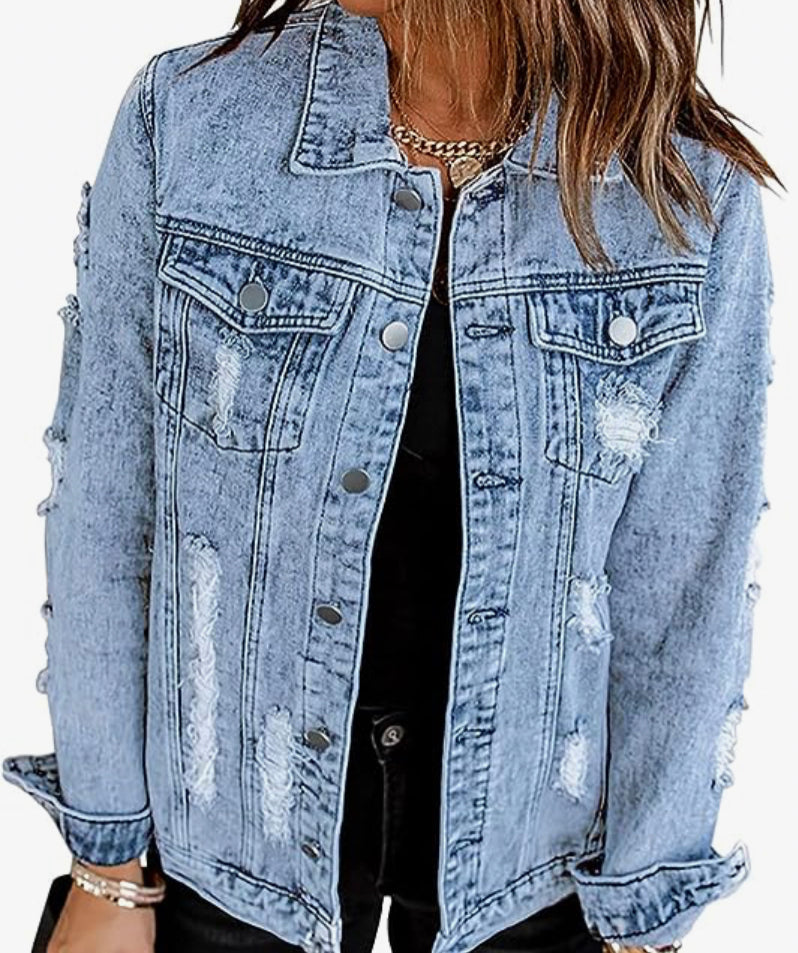 I’m Going Out Tonight Distressed Jacket (Blue)