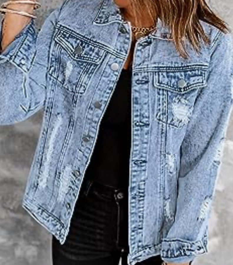 I’m Going Out Tonight Distressed Jacket (Blue)