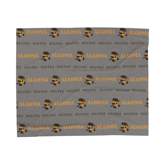 Algoma Wolves Velveteen Blanket - Gray