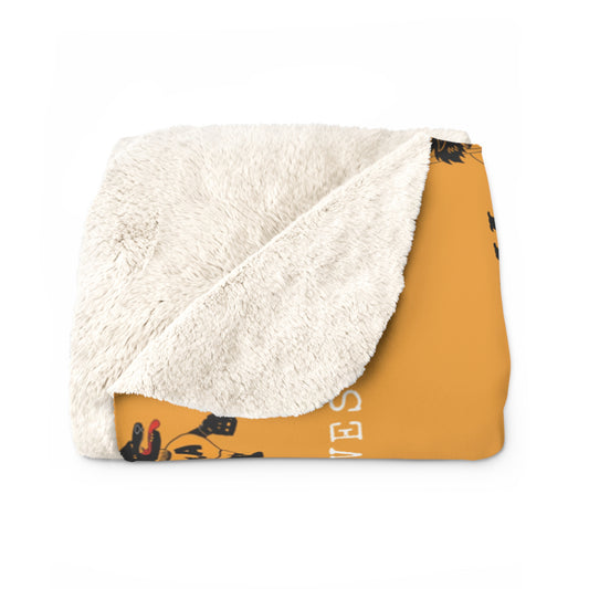 Algoma Wolves Sherpa Blanket - Gold