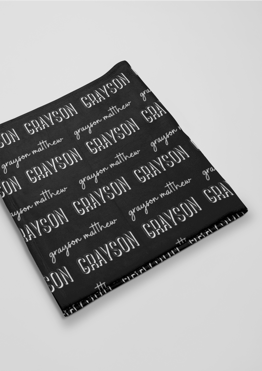 Block 2-Font Personalized Plush Blanket
