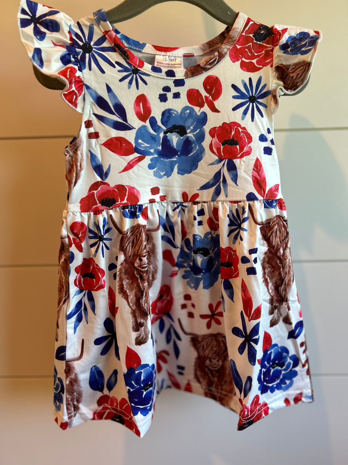 Red, White, Blue & Highland Too Short Sleeve Dress